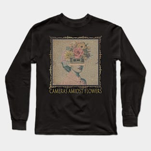 Vintage Cameras Amidst Flowers Long Sleeve T-Shirt